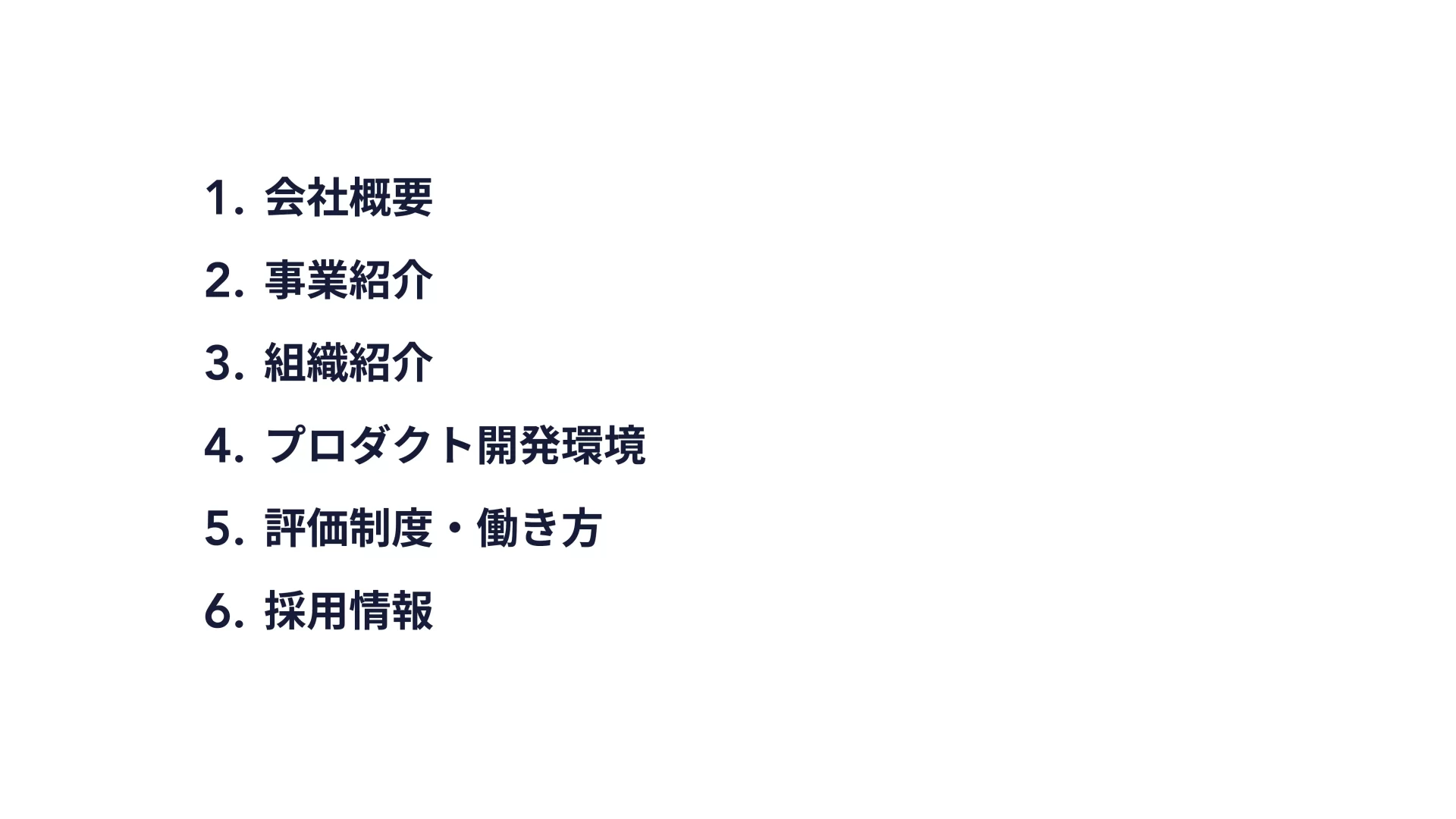 株式会社IVRy 会社紹介資料 目次のスライドデザイン