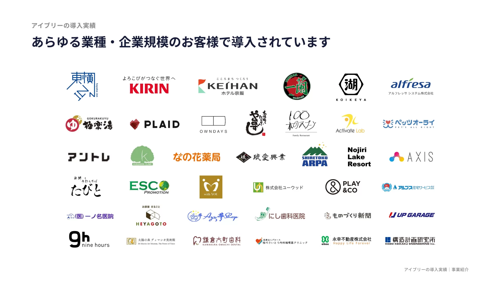 株式会社IVRy 会社紹介資料 導入企業のスライドデザイン