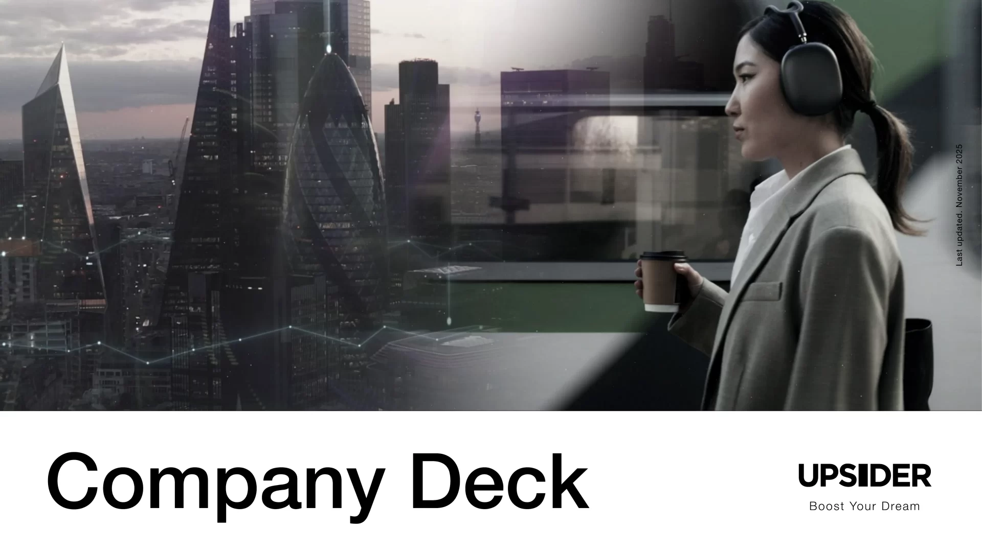 UPSIDER Company Deck 表紙のスライドデザイン