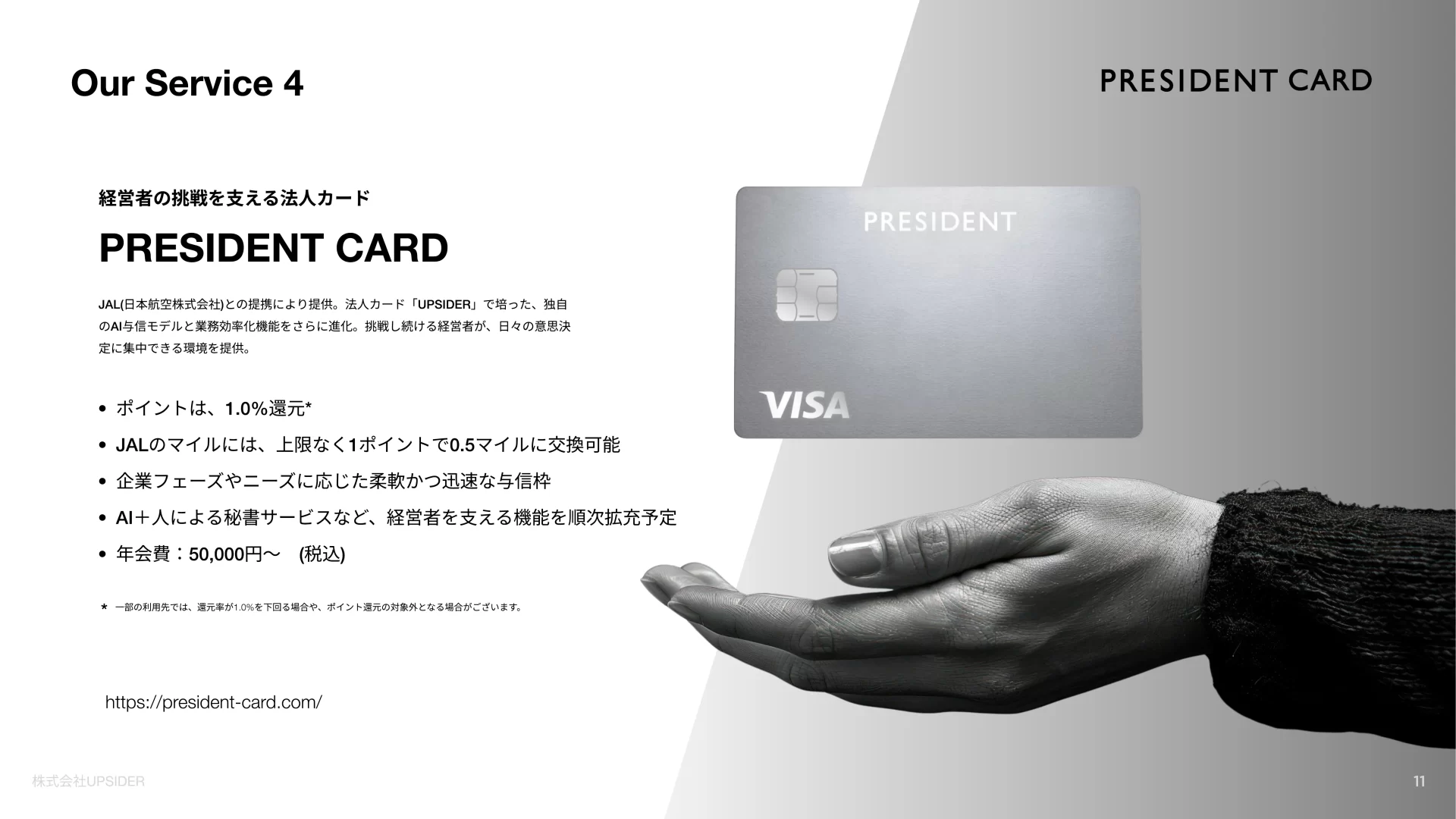 UPSIDER Company Deck サービス概要のスライドデザイン