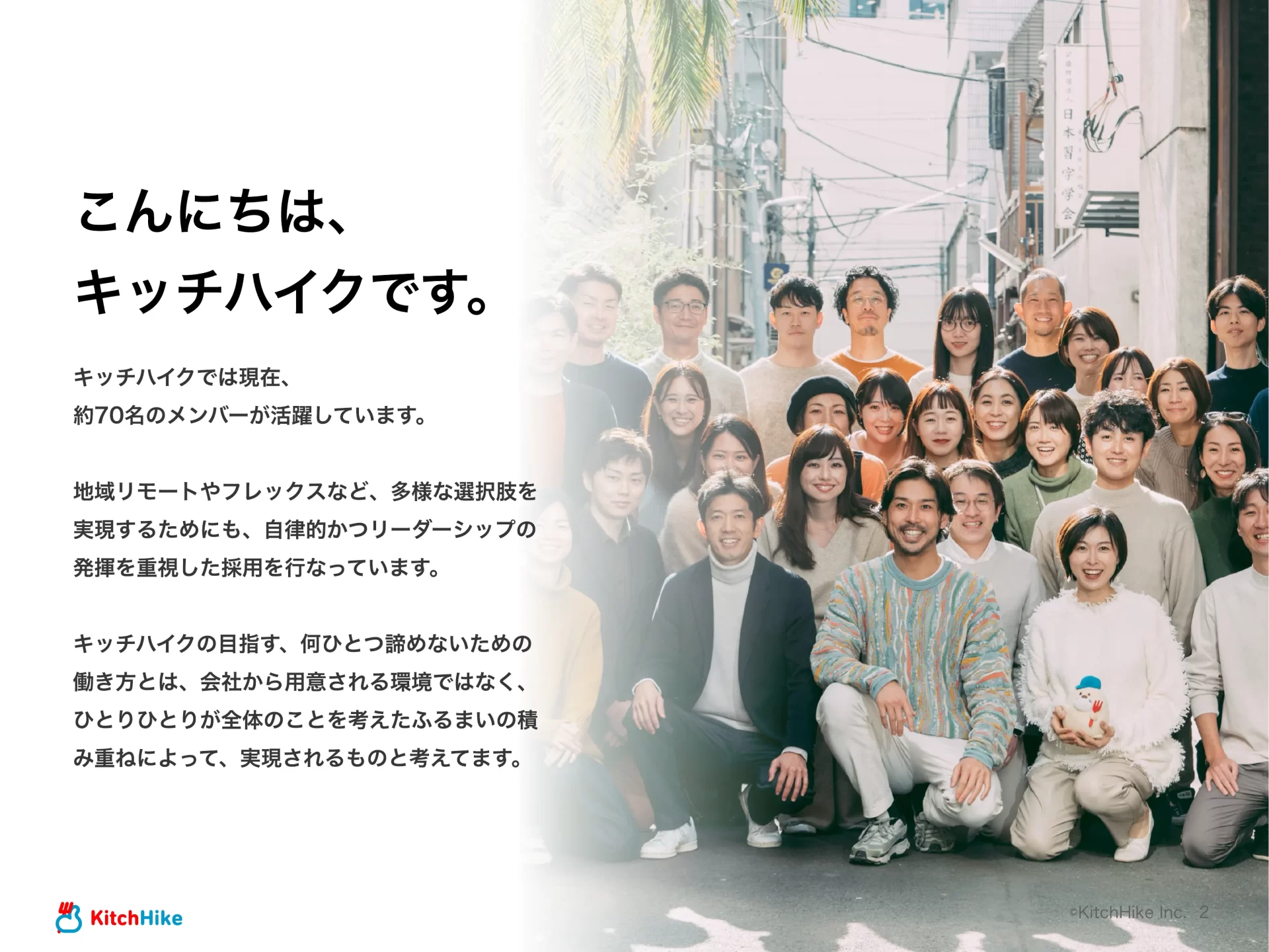 KitchHike｜COMPANY DECK メンバーのスライドデザイン