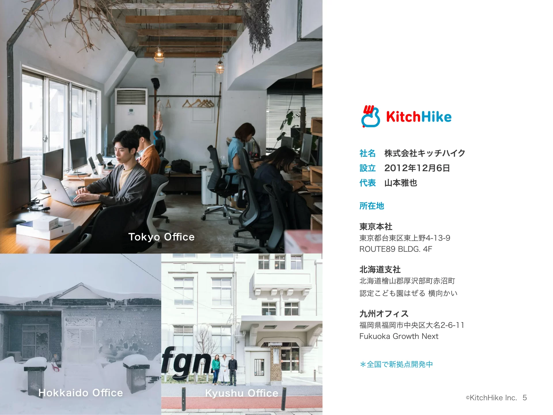 KitchHike｜COMPANY DECK 拠点のスライドデザイン