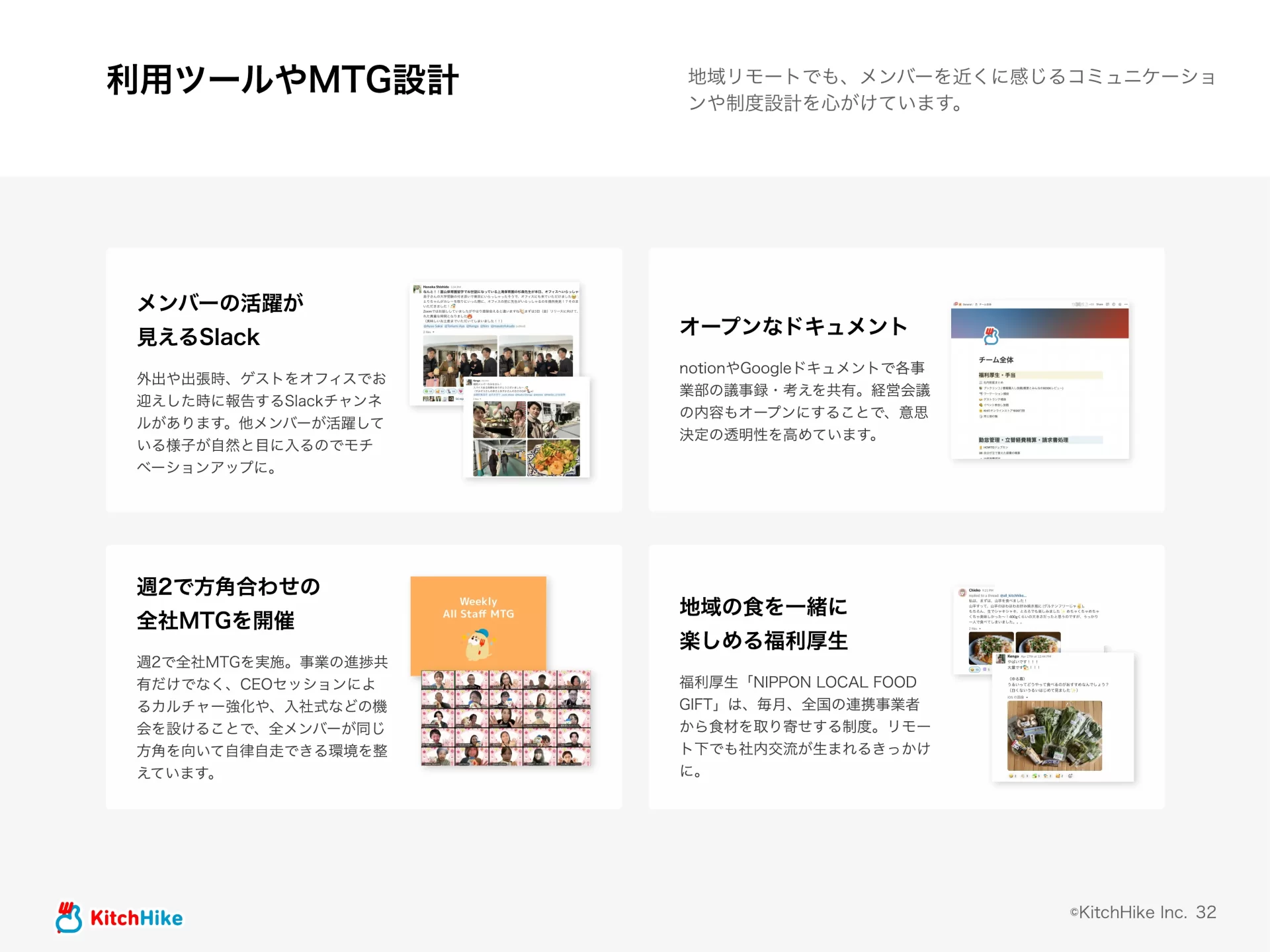 KitchHike｜COMPANY DECK 働く環境のスライドデザイン