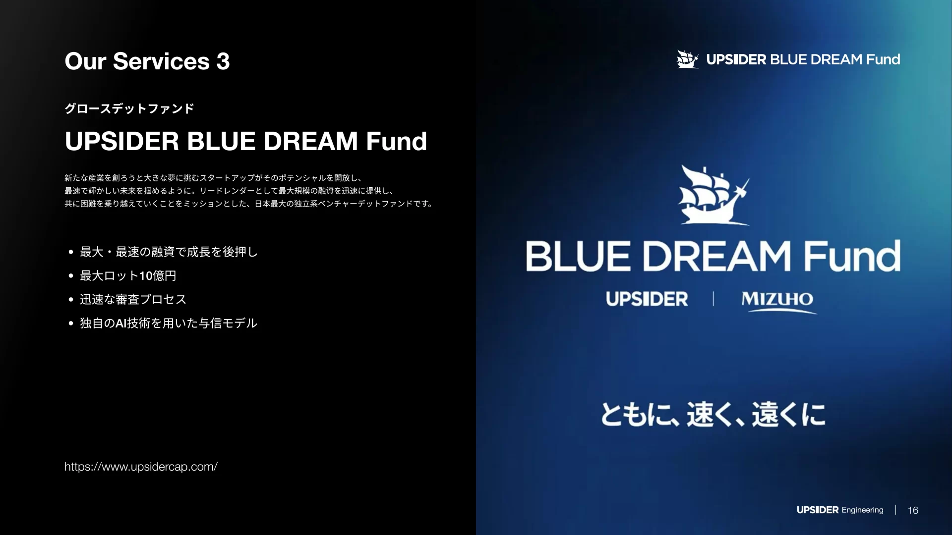 UPSIDER Engineering Deck サービス概要のスライドデザイン