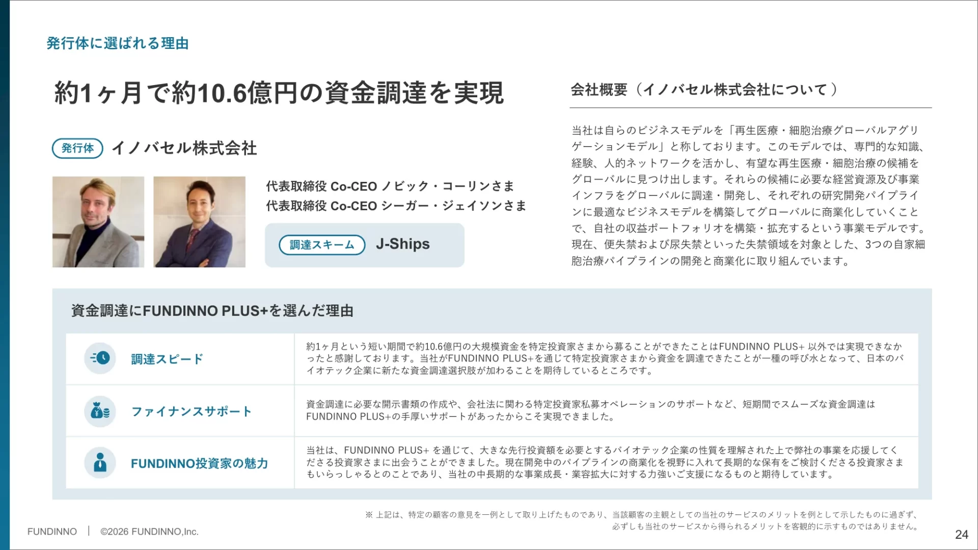 株式会社FUNDINNO 事業計画及び成長可能性に関する事項 会社概要のスライドデザイン